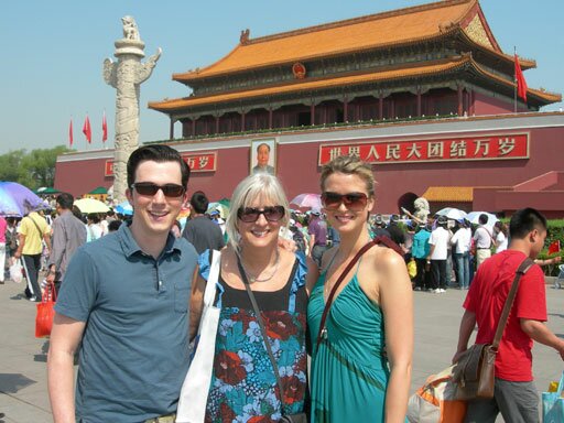 Nicholas Downs, Becky Smith and Emily Foxler in Tianamen Square